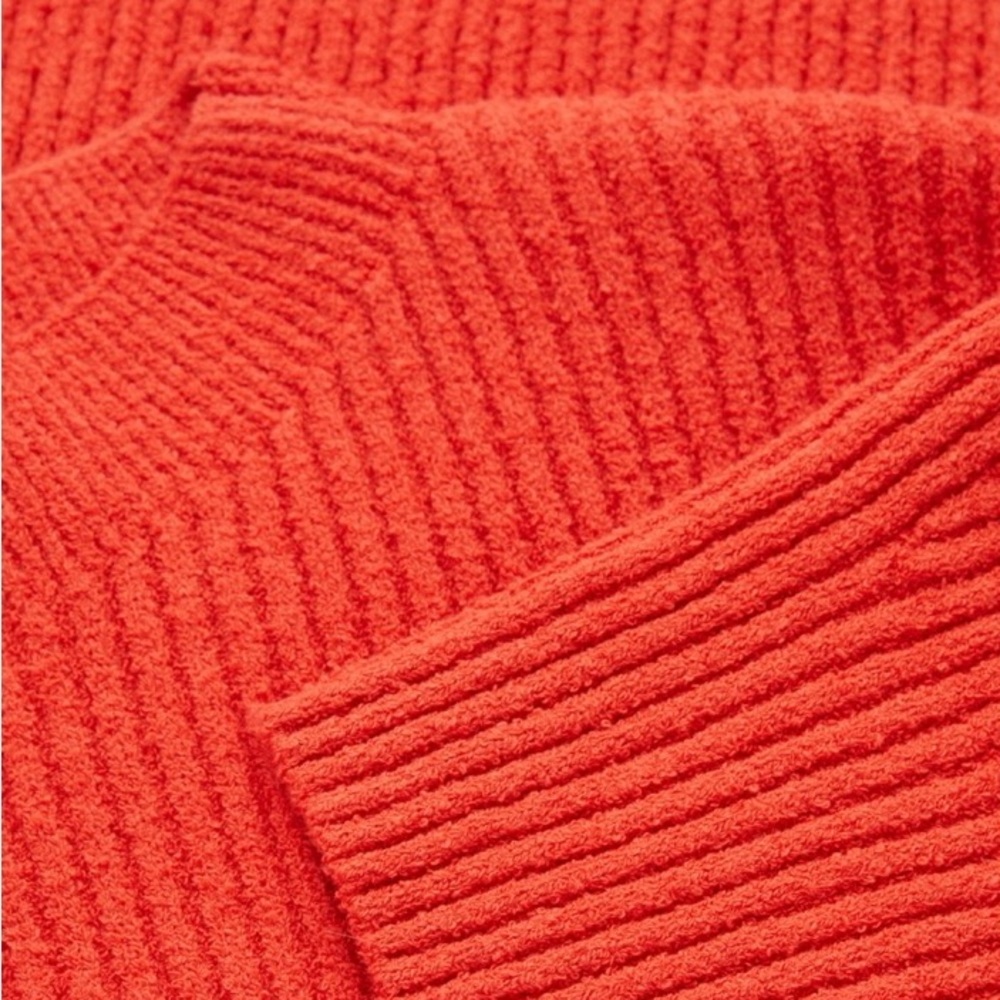 COS Orange Ribbed Knit Sweater – Soft Cotton Blend, XS - Picture 4 of 8